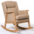 Mecedora con brazos abiertos y cojines lisos - beige/marrón