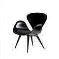 Silla con respaldo de formas curvas separadas - negro