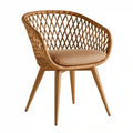 Silla con respaldo envolvente entrelazado - marrón
