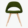 Silla con respaldo abierto y asiento tapizado - verde/beige