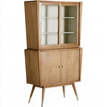 Vitrina con puertas superiores y base cerrada - marrón